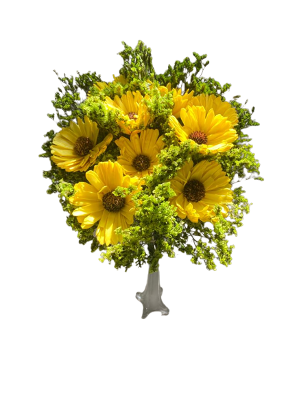Yellow Blush Bouquet In Vase